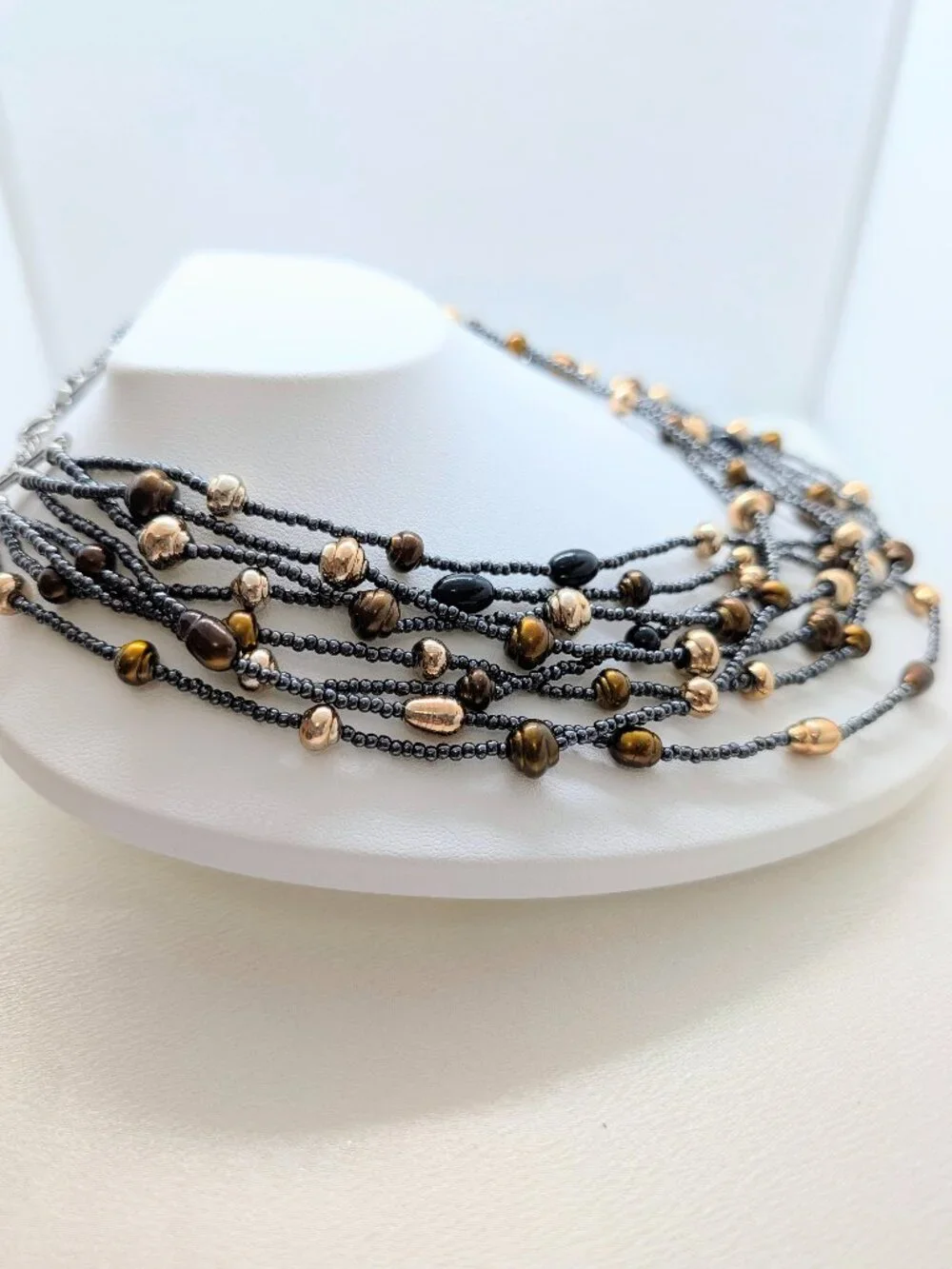 NEW multistrand 16 inch beaded fashion necklace - Picture 4 of 12
